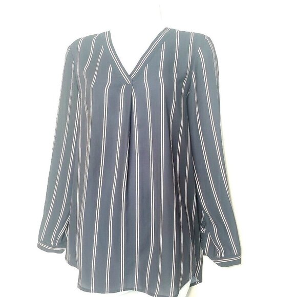 Adrianna Papell Women's Size Medium Striped Black Blouse Career - Picture 1 of 5